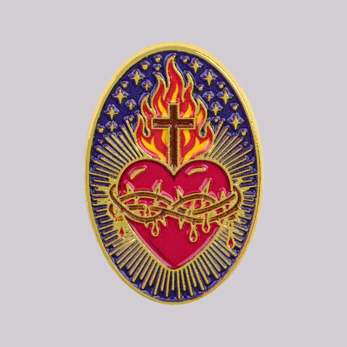 Jesus Enamel Pin Red Heart Brooch Pines Lapel Pins Badge on Backpack Clothing Accessories Fashion Jewelry Friends Gifts