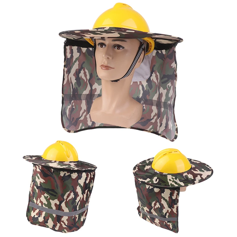 

New Summer Hard Hat Sun Shield Safety Helmets Neck Shield Helmets Reflective Stripe Hard Hat Visor Safety Cap Hat Accessories