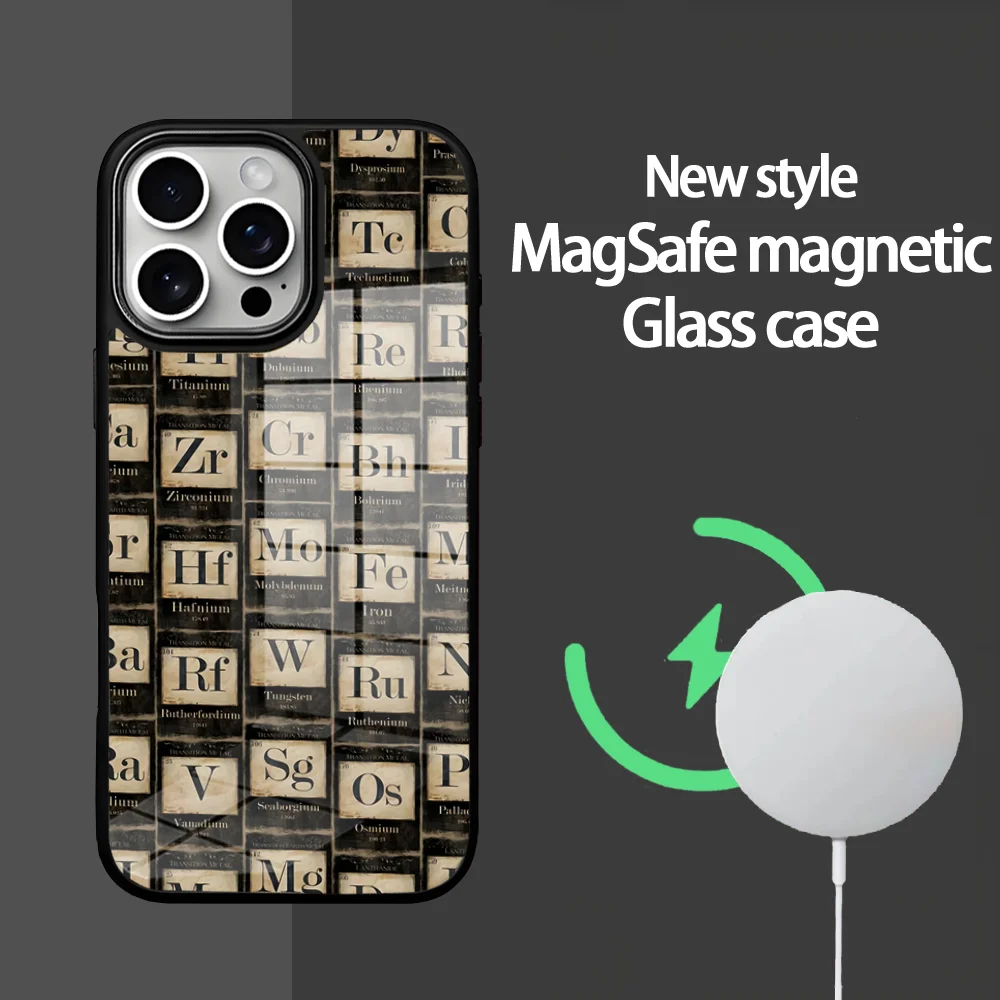 

Periodic Table Of Elements Phone Case For IPhone 16 15 14 13 12 11 Pro Max Plus Mini Magsafe Mirror Wireless Magnetic Cover