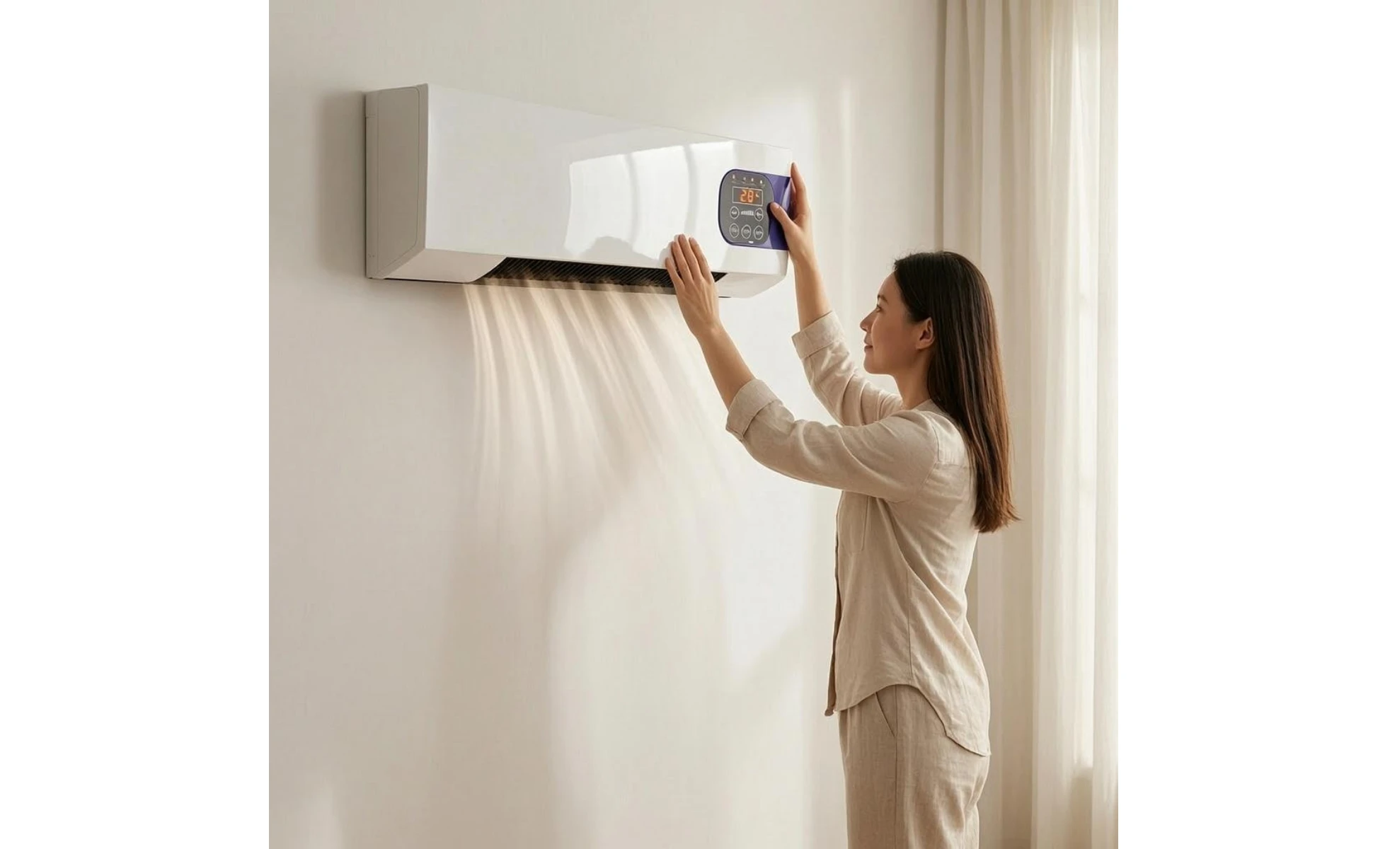 Wall-Mounted Electric Heater 2000W Electric Wall Heater Home Heating White Black Grille Wall-Mounted Electric Heater 2000W Electric Wall Heater Home Heating White Black Grille