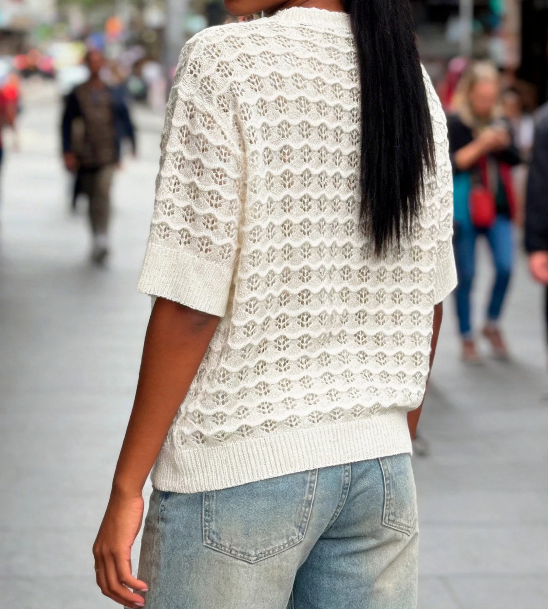 Plus Size Women's Vacation V-Neck Knit Short Sleeve Cardigan, Perfect for Summer Travel & Daily Outings. 2