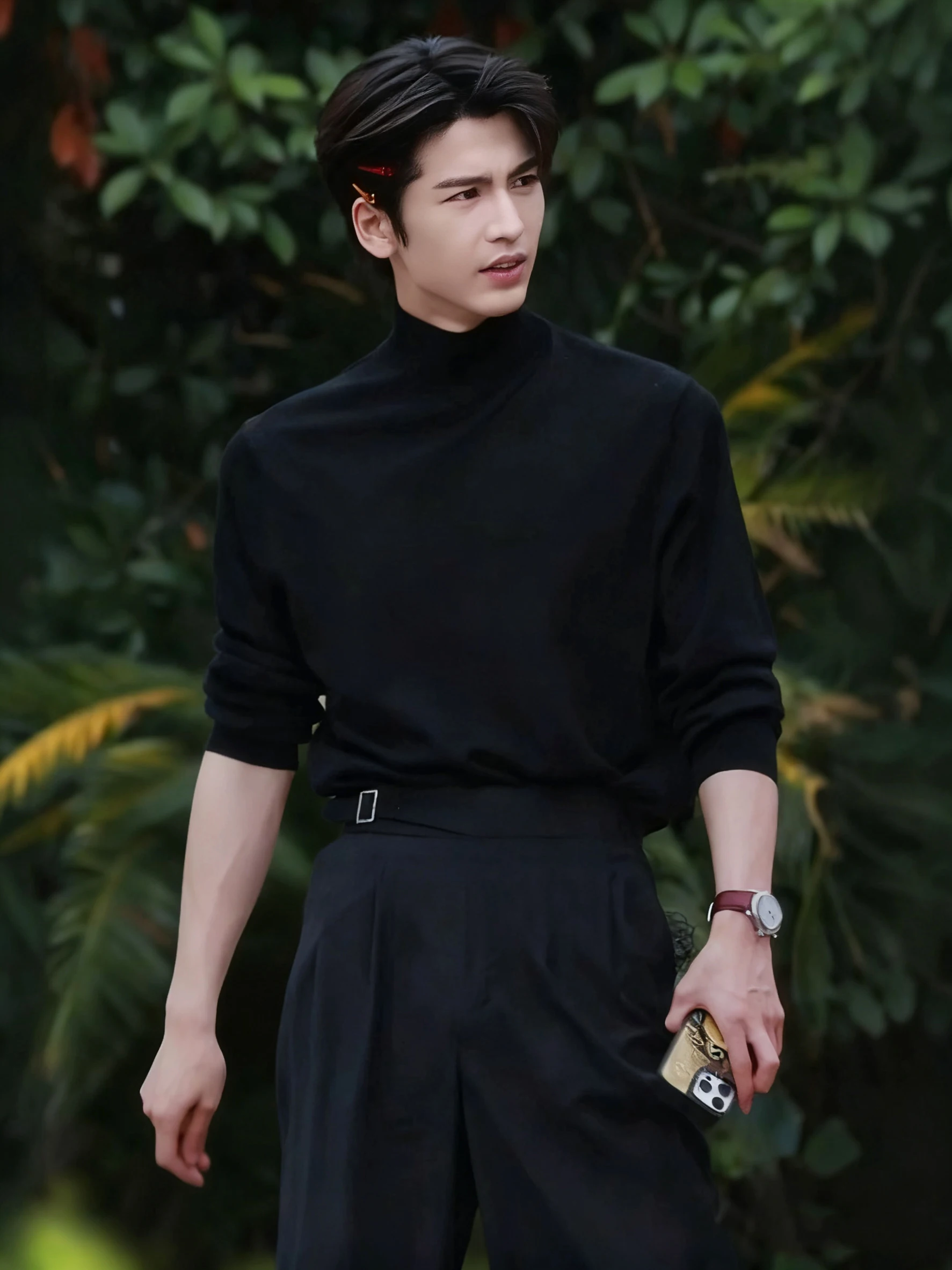 

Men's Thiened Fce Lined f High Collar Sweater Slim Fit Autumn Winter Knitwear Casual Comfortable Inner Wear T-irt