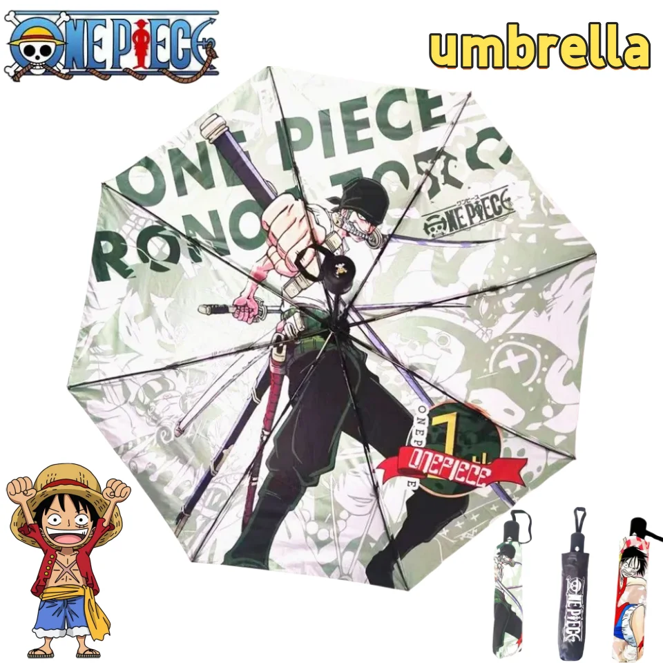 

One Piece Luffy Roronoa Zoro Personality Creative Anime Peripherals Sunscreen Folding Umbrella Simple Cartoon Portable Umbrella