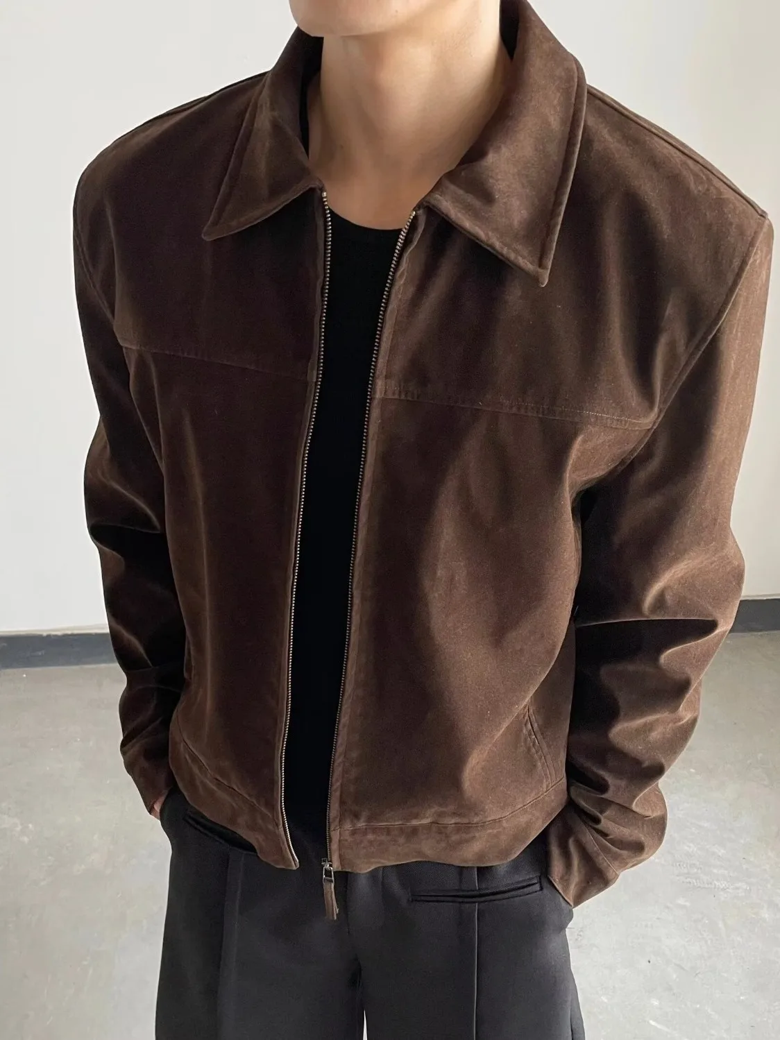 

Велюровый воротник-майка в американском стиле ретро на молнии, повседневный воротник, подходит для поездок на работу, искусственная кожа, молодежная кинотеатр, весна-осень