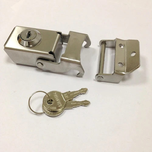 Imagen 2 del producto Cerradura de acero inoxidable para motocicleta, caja lateral, caja de aleación de aluminio, maletero, hebilla fija, bricolaje, hecho a mano