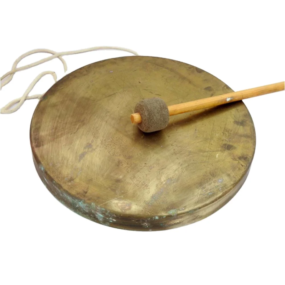 Latest Resonance Healing & Meditation Tibetan Gong Alarm  With Mallet Hot Sale Tibetan Yoga Meditation Singing gong For Sound