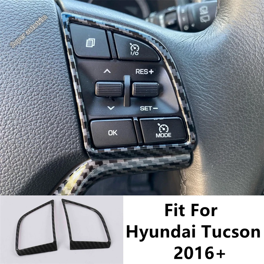 

Steering Wheel Button Frame Decoration Cover Trim For Hyundai Tucson 2016 - 2020 ABS Matte / Carbon Fiber Interior Accessories