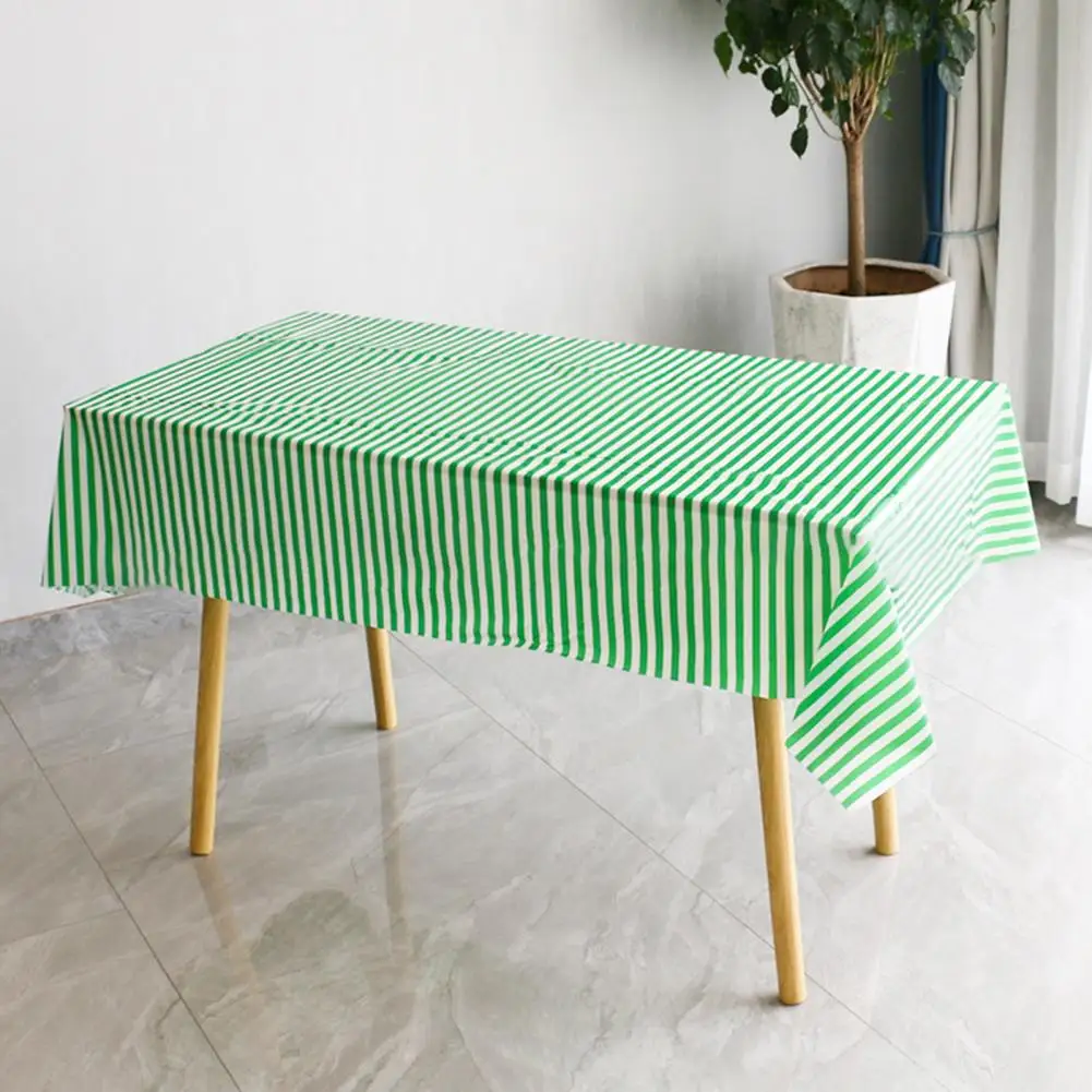 Disposable Dining Table Cover Stripes Rectangular Tablecloth Waterproof Tear Resistant Home Decoration One Time Table Cover