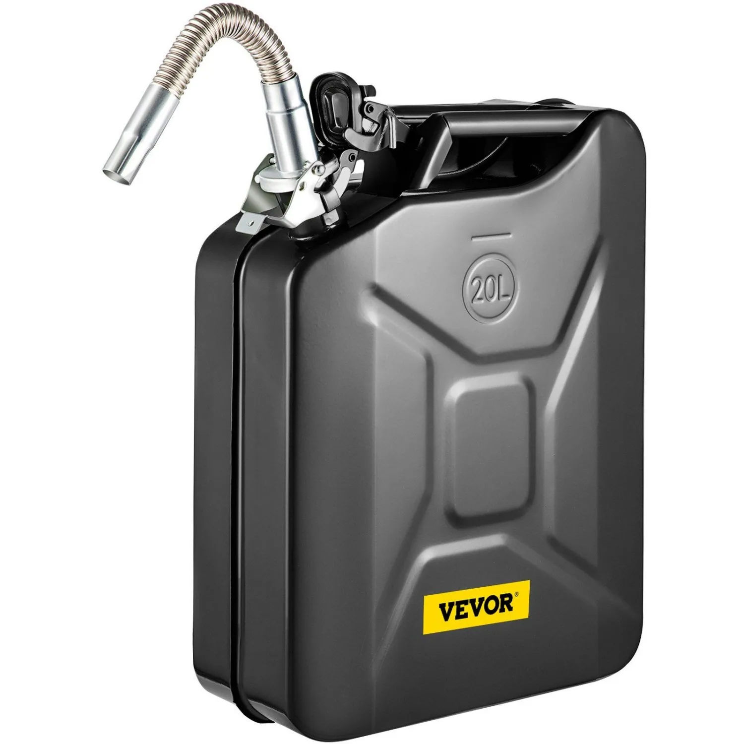 

5 Gallon Military Style Jerry Can with 12" Flexible Spout, Leak Proof Fuel Container for Car/Truck (5 Gal Fuel Storage)