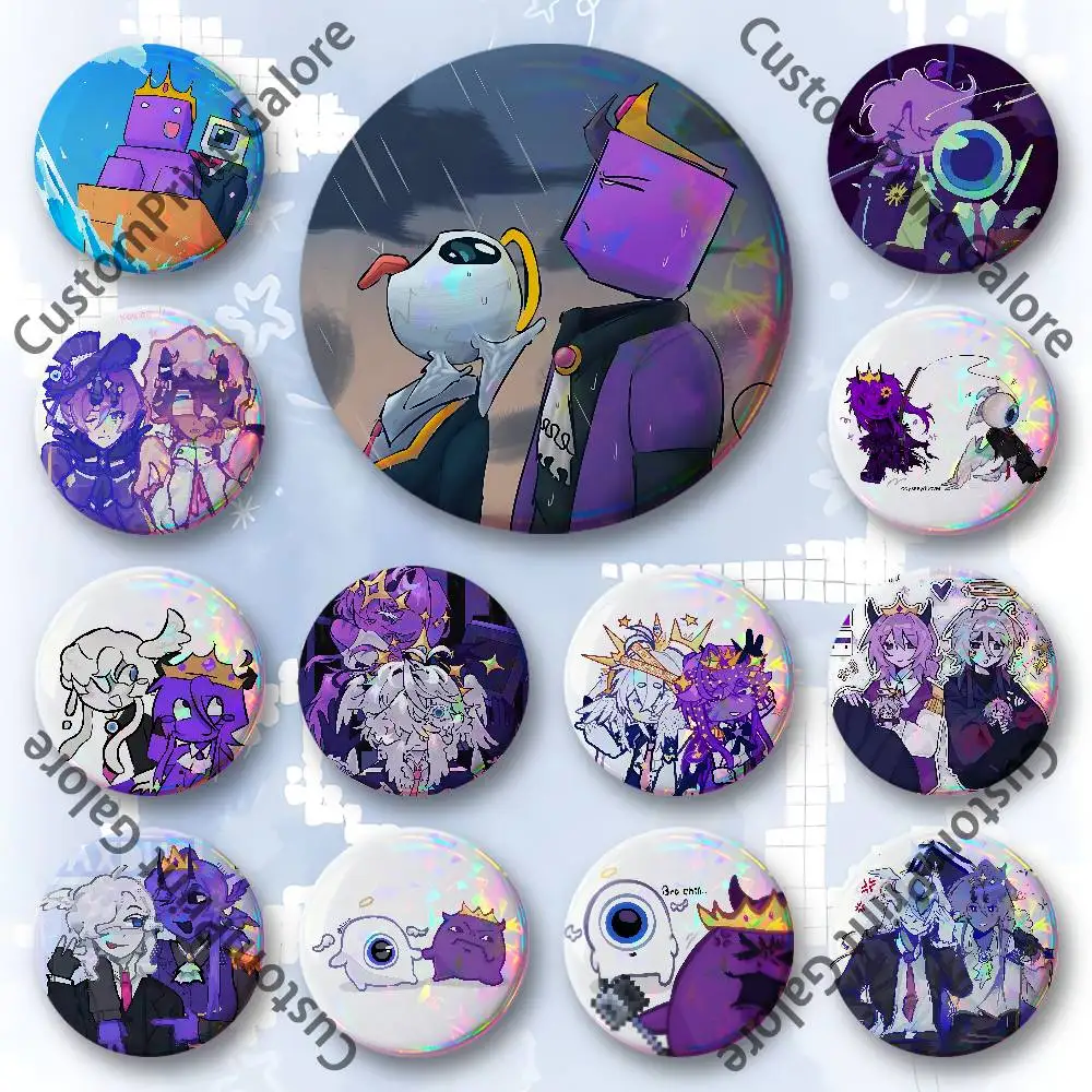 

Wemmbu Eggchan Tax Duo Badges 58 44 32 75 25 mm Enamel Pin Tinplate Round Brooch Cosplay Nijigen Otaku Culture