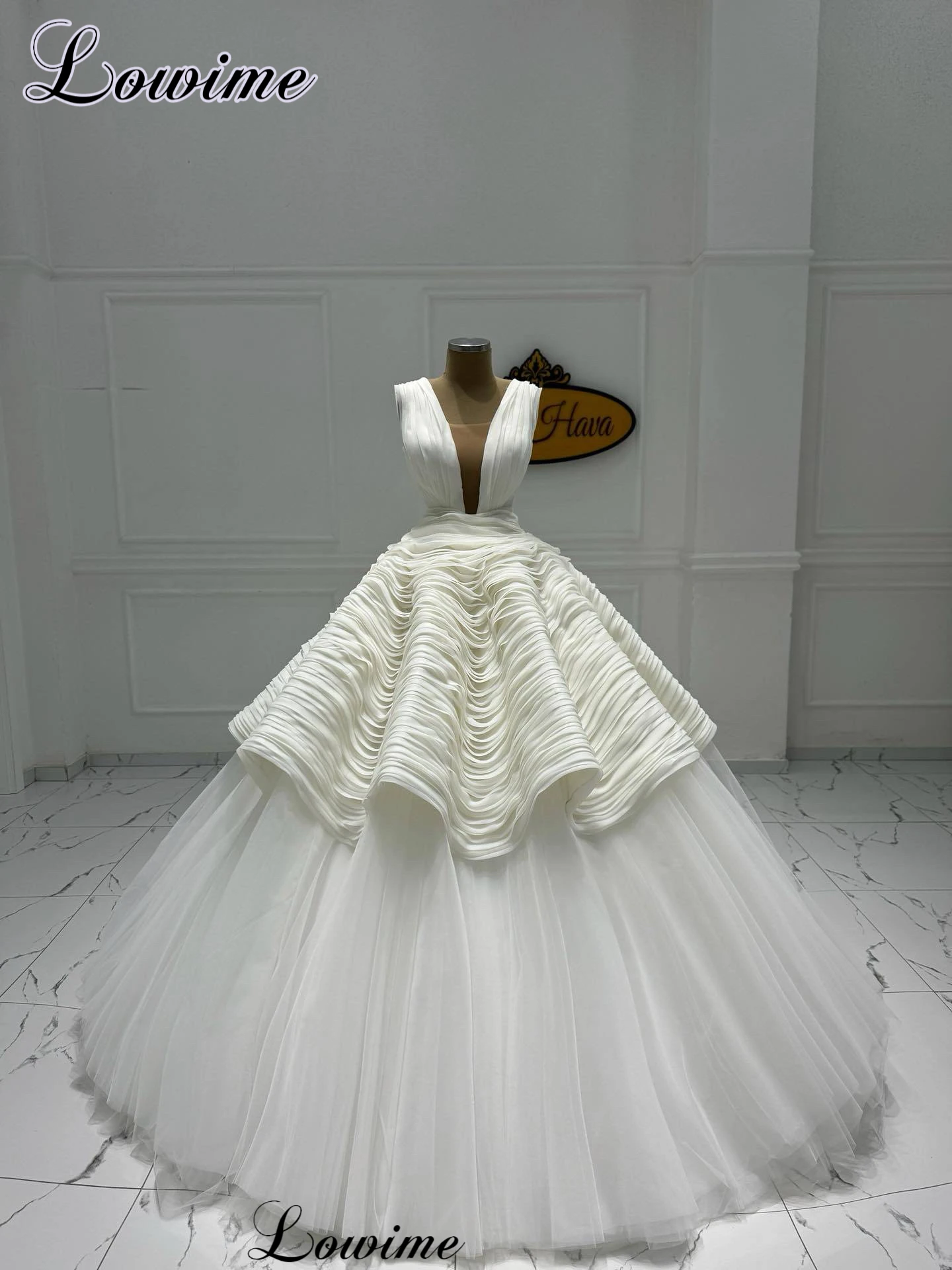 

New Elegant White Evening Dresses A-Line Deep V-Neck Sleeveless Celebrity Dresses For Women Luxury Robes De Soirée Customized