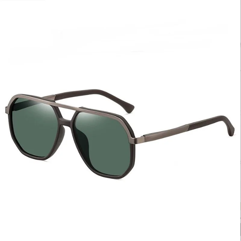 

Aluminum magnesium frosted black sunglasses men's stainless steel sub gold double beam polarized glasses luxury glasses