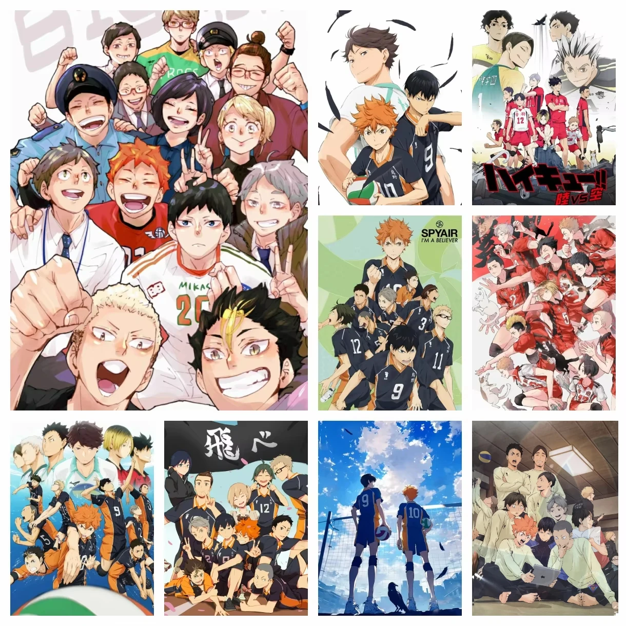 Haikyu!! Anime 5D DIY Vollrund-Diamantmalerei für Wohnzimmer, Schlafzimmer, Bar, Ästhetische Dekoration