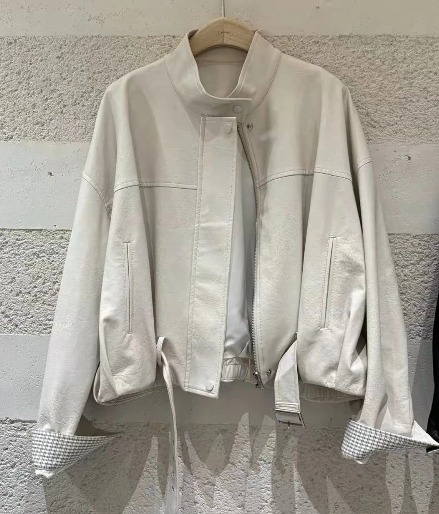 2026 Spring and Autumn New Women's Leather Jacket Commuter Short Windproof PU Jacket