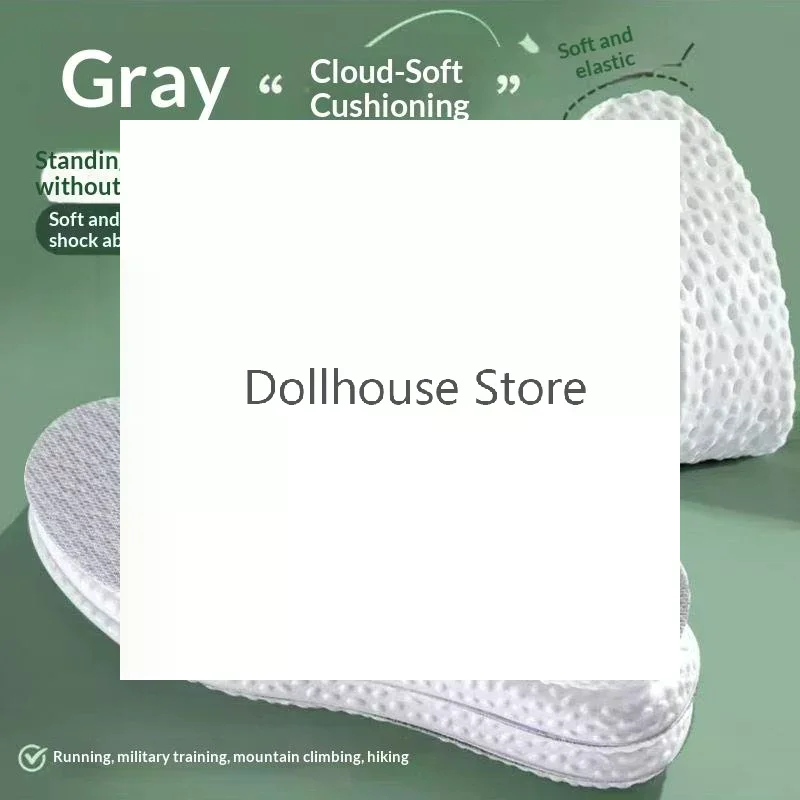 Large Size 4D Sports Massage Insoles EU47-48 For Adults High Elastic Soft Deodorization Massage PU Running Football Shoe Pads