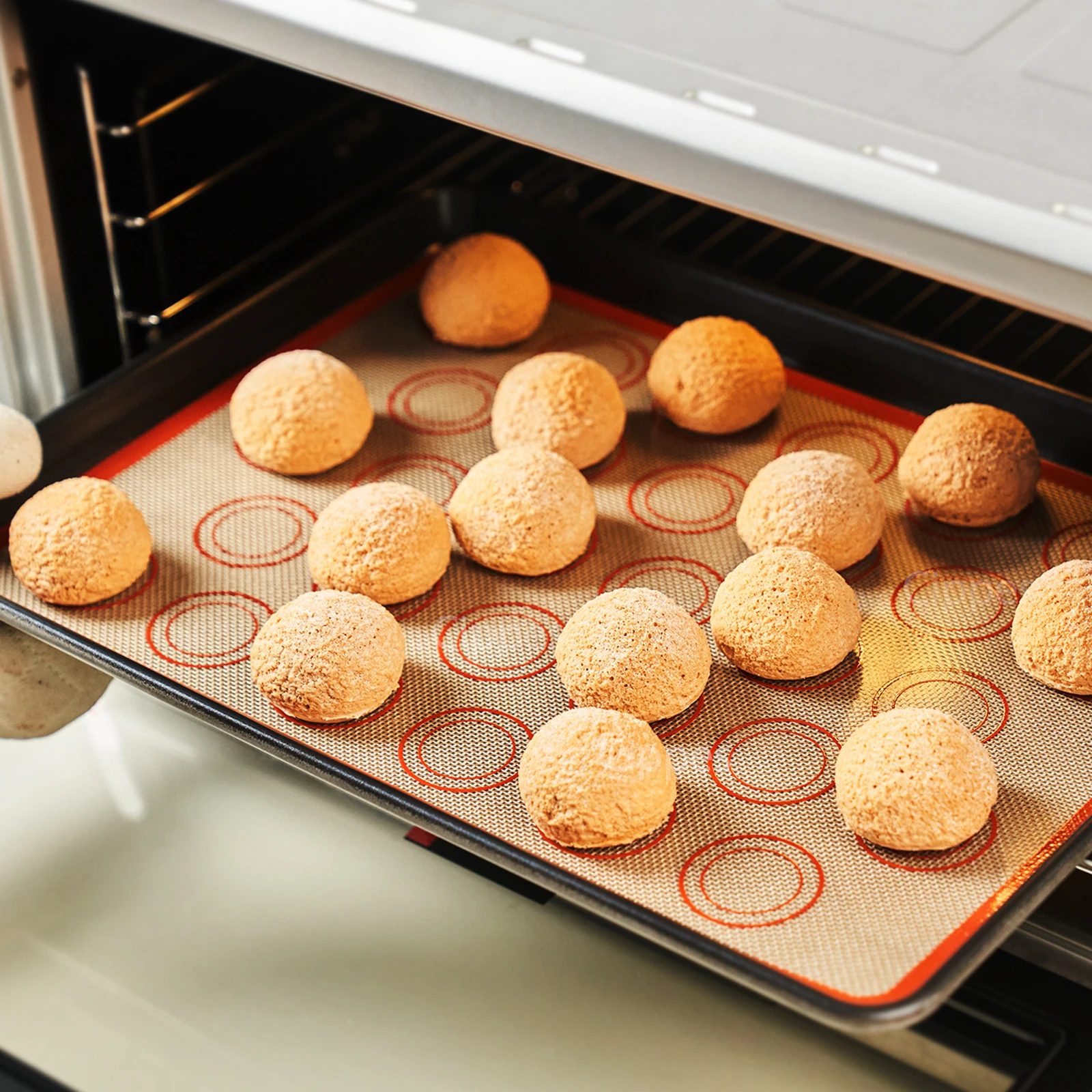 5PCS Silicone Baking Mat Set, Non-Stick, Reusable, Heat-Resistant, for Oven, Air Fryer, Baking Cookies, Macaron, Bread, Pastry