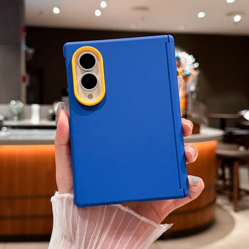 Funda magnética de lujo con colores contrastantes y protección de bisagra para Samsung Galaxy Z Fold 8 Ultra Fold8, cubierta ancha 3