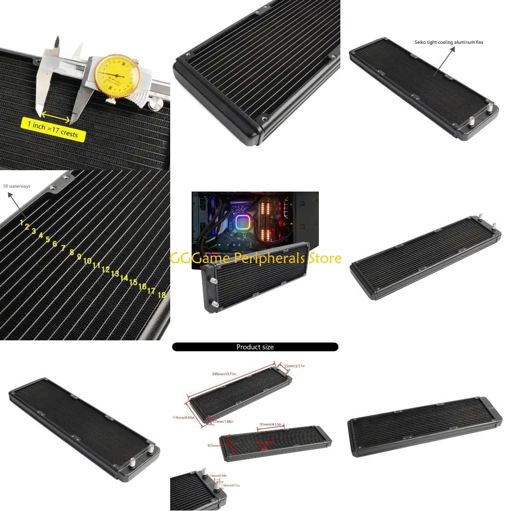 

U55B Water Cooling Radiators 18 Pipe Aluminum Heat Exchanger Radiators SRL360F10 for PC CPU Computer Water Cool Systems