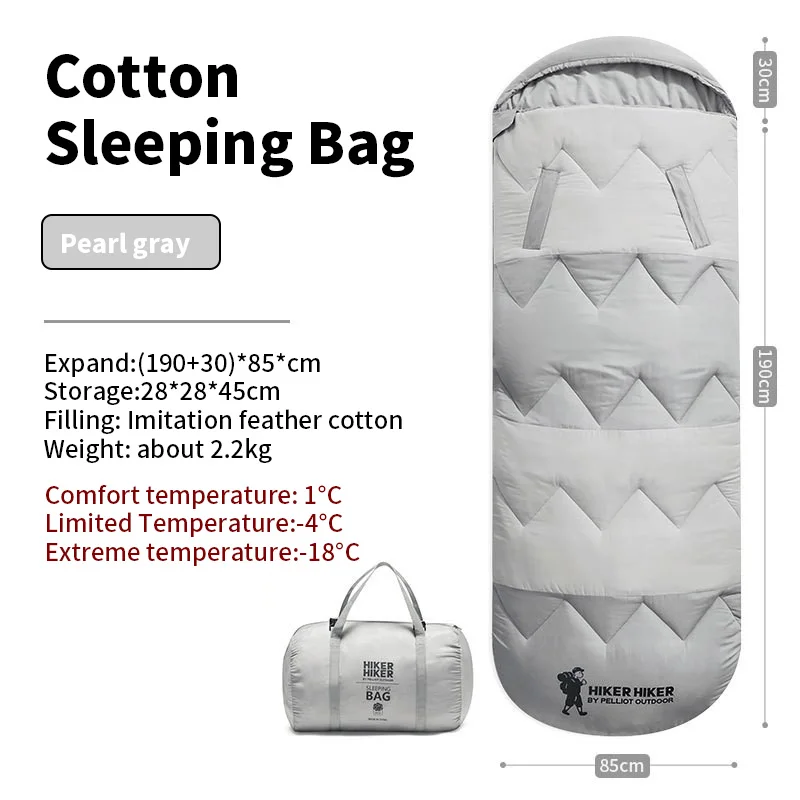 

Outdoor Camping Sleeping Bag Autumn and Winter High Quality Imitation Down Cotton Sleeping Bag Envelope Type Adult Sleeping Bag