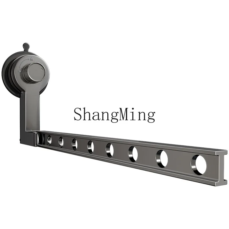

PYH suction cup folding drying rack balcony household non-punching invisible telescopic bay window table indoor clothing