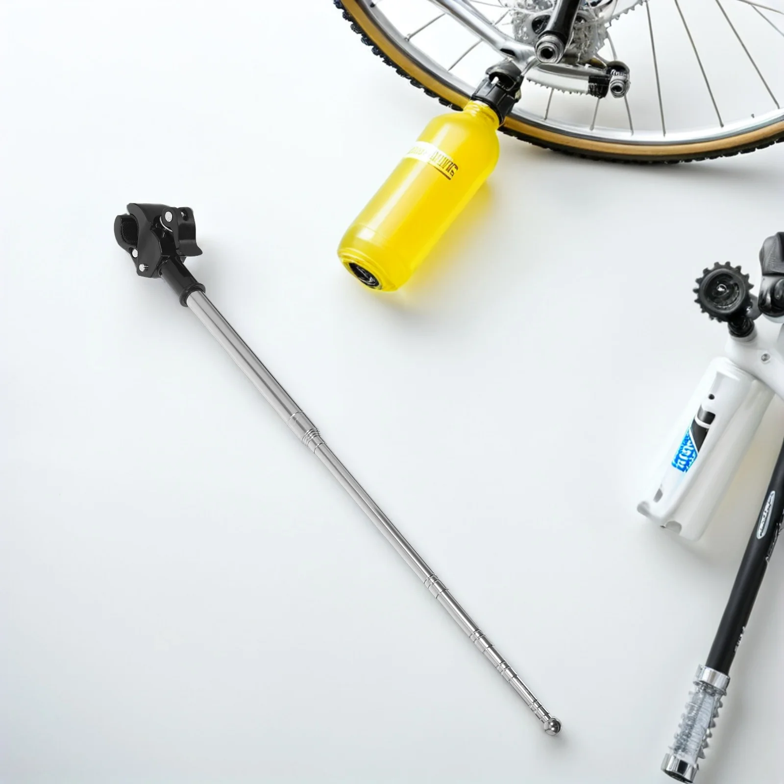 

2Pcs Motorcycle Flagpole Stainless Steel Retractable Adjustable Mount Quick Installation for Bicycle Off-Road Outdoor Flagpole