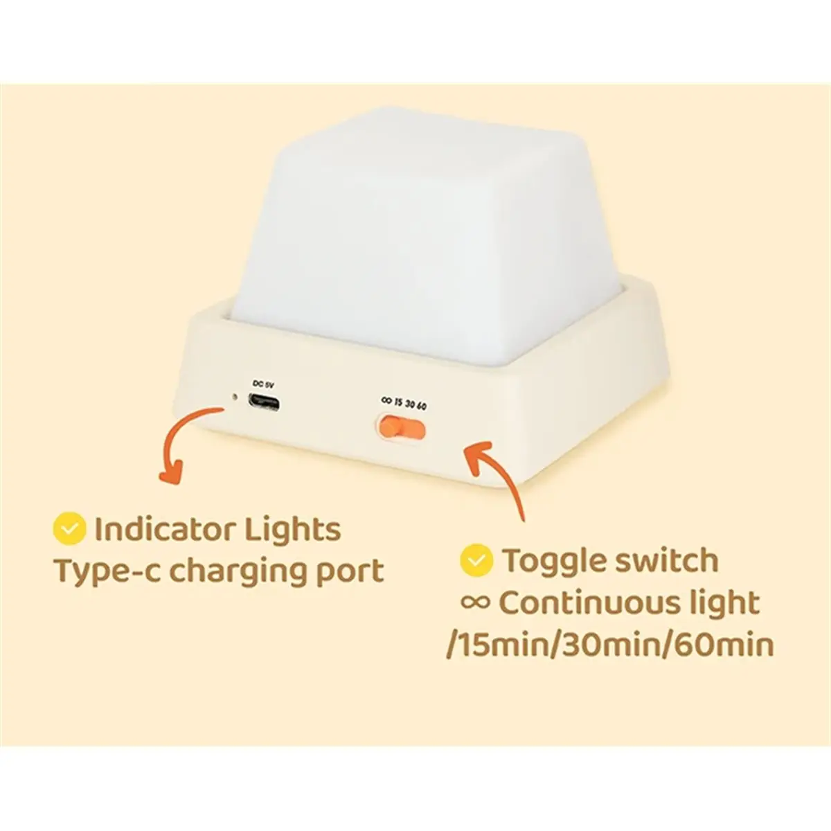 جديد! أضواء تصميم بسيط مصباح الليل الصحافة التبديل توقيت Led الجدول لمبة مكتب جودة عالية ضوء الليل لوحة المفاتيح الشكل B