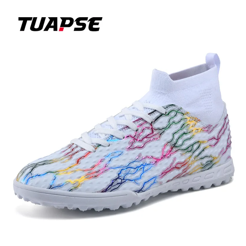 TUAPSE Men Football Shoes Young Training Lightweight Breathable Comfortable Outdoor Sport Non Slip Cleats Size 33-46