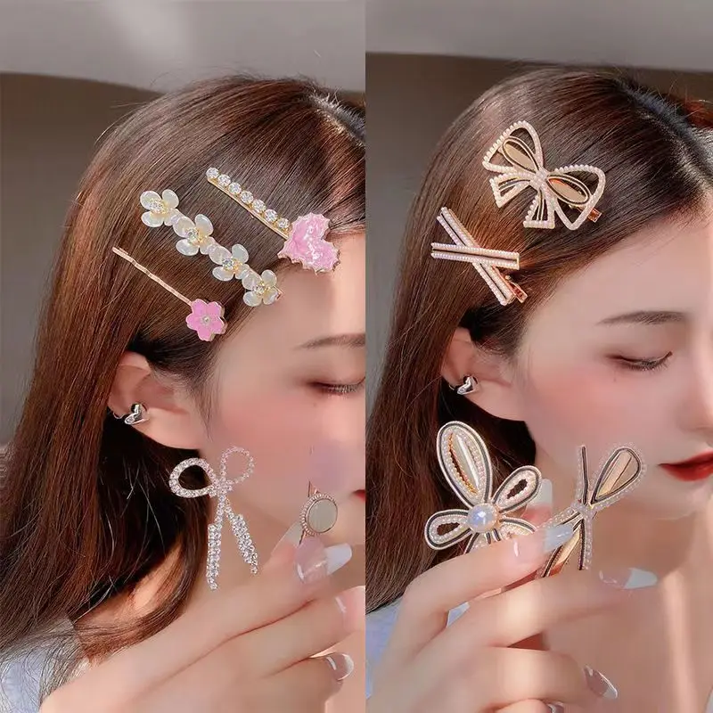 

1 Set Hair Accessories Handmade Pearls Fashion Hair Clips Girls Geometric Vintage Gift Set for Girls Hairdressing Accessories