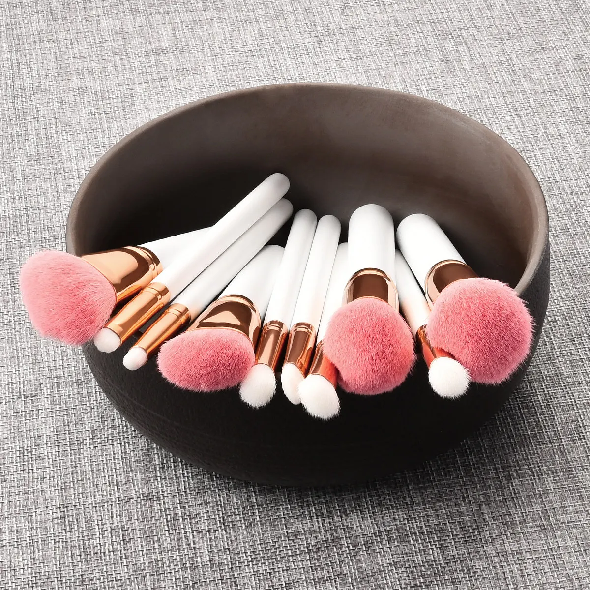 

Набор из 10 профессиональных кистей для макияжа с деревянными ручками, из козьего ворса, для растушевки, нанесения пудры, крема и жидких средств на лицо и глаза, для путешествий