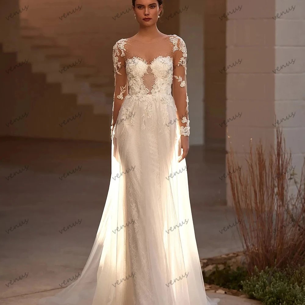 

Modern Wedding Dresses Satin Bridal Gowns Lace Appliques Sweetheart Floor Length Robes For Women Vestidos De Novia Customized