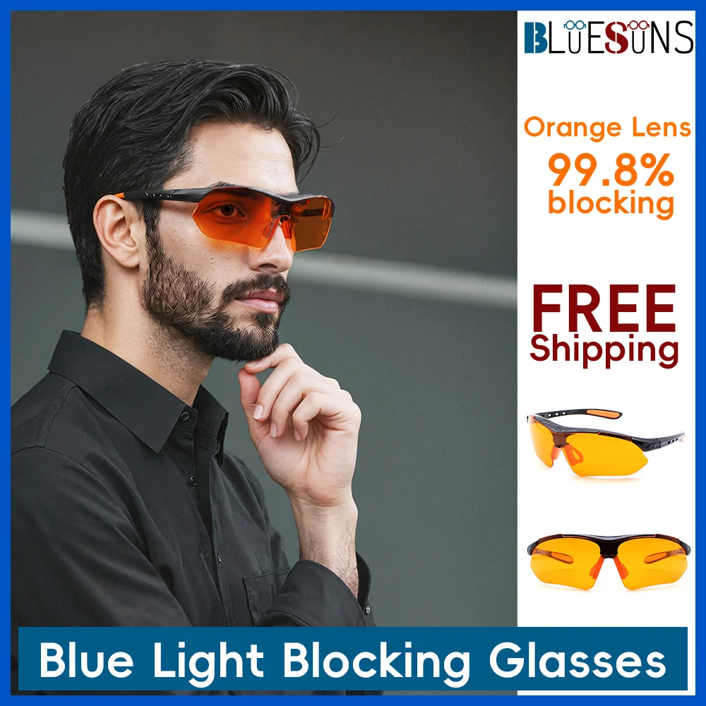 

Orange lens anti blue light goggles, anti fatigue computer glasses, specially designed to protect eye health when using screens
