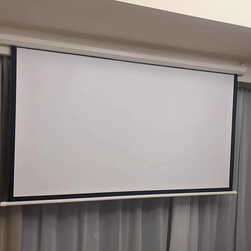 Telas de projetor HD pull down automáticas 120 polegadas 4:3 Tela de projeção 3D retrátil elétrica Controle remoto sem fio