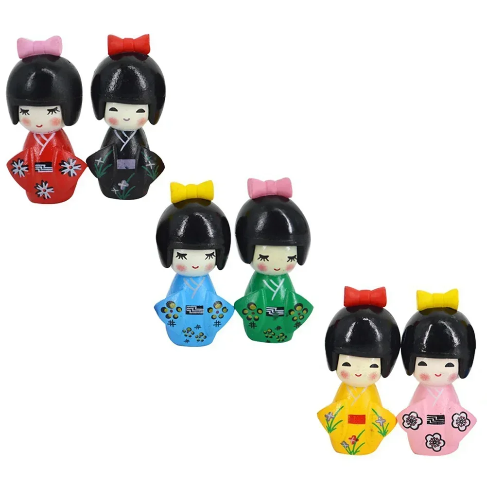 Kimono Japanese Kokeshi Dolls Miniature Girls Geisha Figurines Landscapemicro Ornaments Mini Girl Day Figurine Traditional Japan