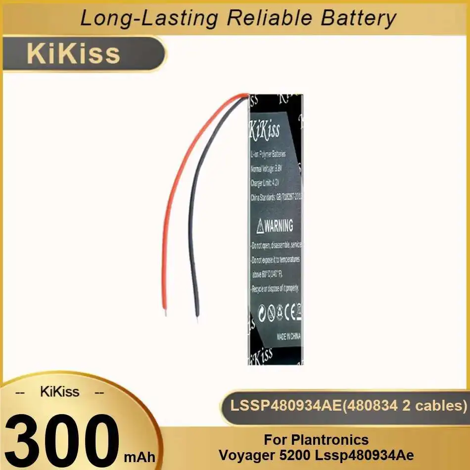 

High-Efficiency LSSP480934AE 480834 2 Cables Earphone Battery For Plantronics Voyager 5200 300Mah Long Lasting