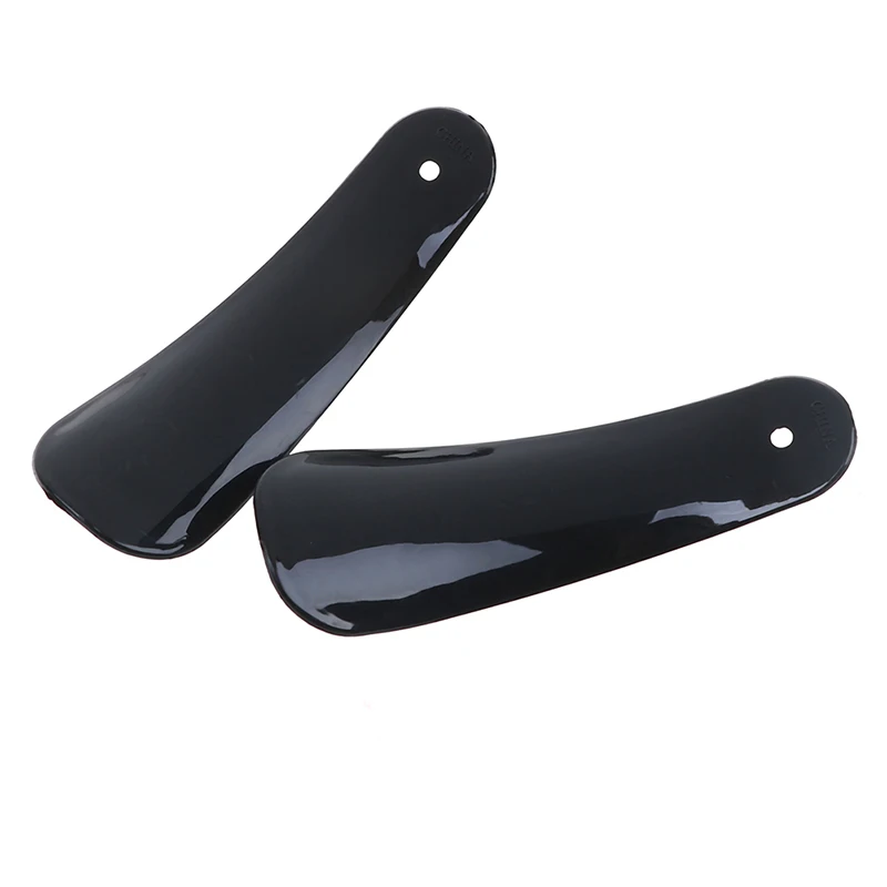 2Pcs 11cm black plastic shoehorn shoe horns spoon shoes accessories