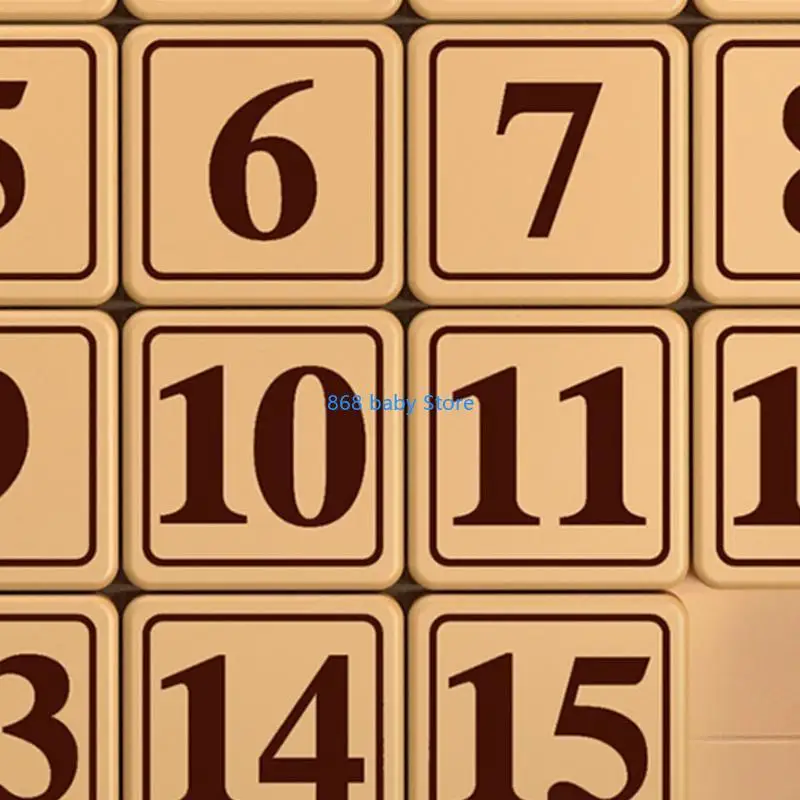 

29EE Intelligence Plastic Klotski Number Puzzle Sliding Game Toy Slide Number Puzzle Education Toy