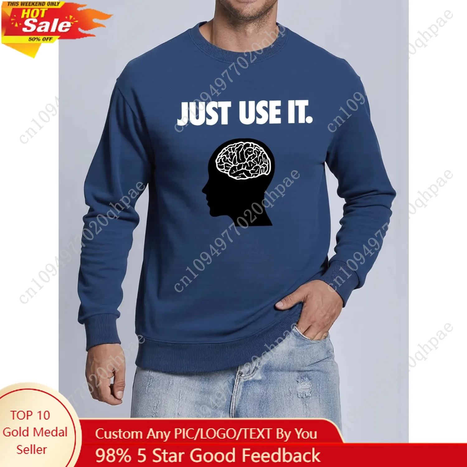 

Brain Just Use It Design Male Sportswears Street Fleece Sweatshirts Warm Autumn Tops Comfortable Trendy Pullovers Unisex