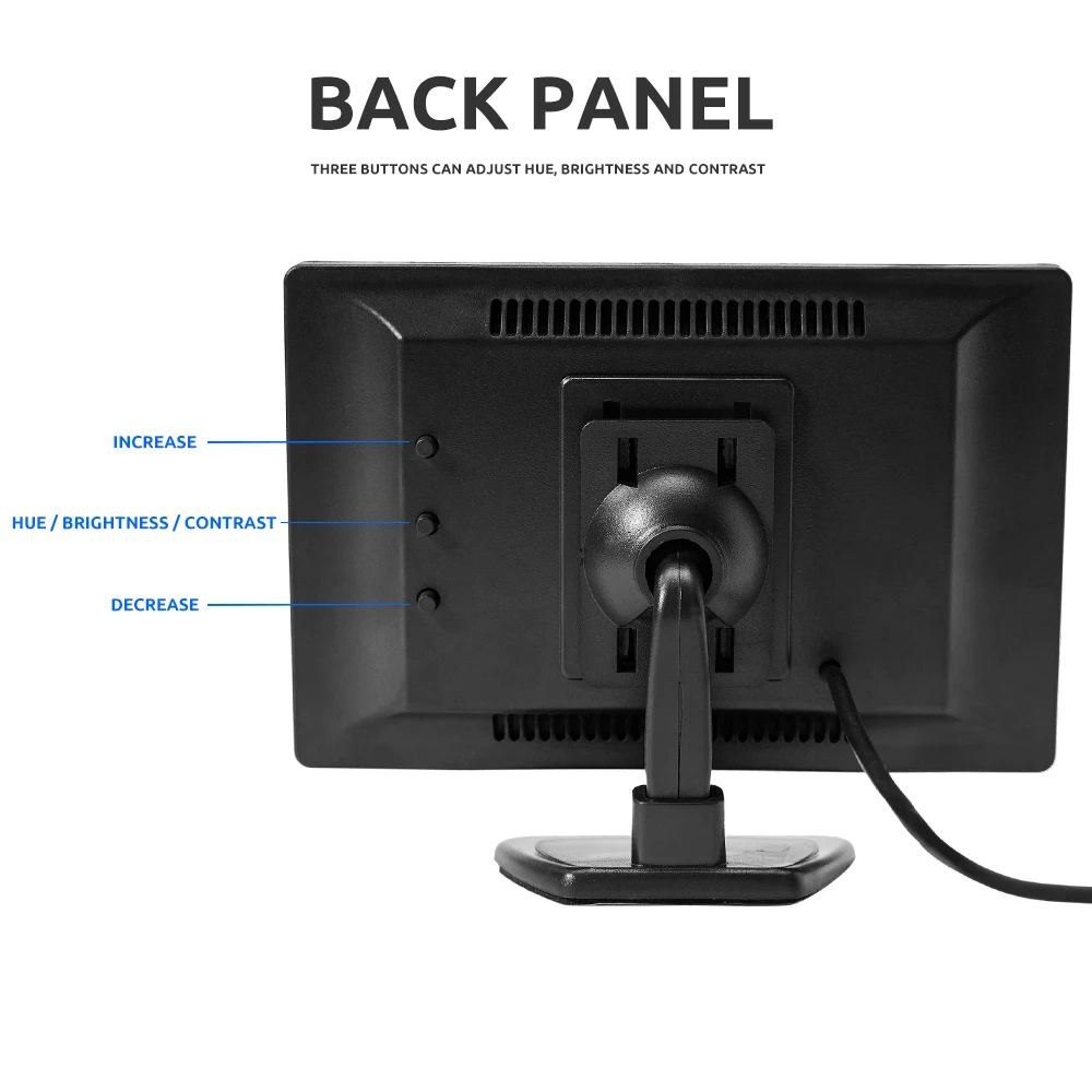 Car Rear View Camera with Monitor 5 Inch TFT LCD Digital 16:9 Screen 2 Way Video Input Reverse Parking System