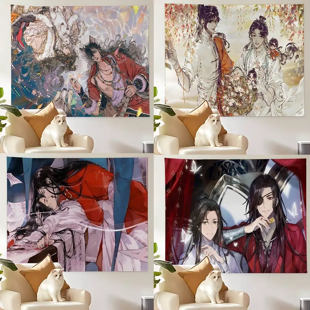

Heaven Officials Blessing Tapestry Wall Hanging Tapestry Art Deco Blanket Curtain Hanging At Home Bedroom Living Room Decor