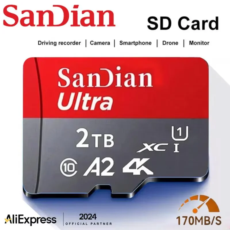 Original 2TB 1TB Micro TF SD Card Class 10 Mini SD Card 512GB 256GB Memory Card 128GB TF Card For Camera/Drone/Device Monitor