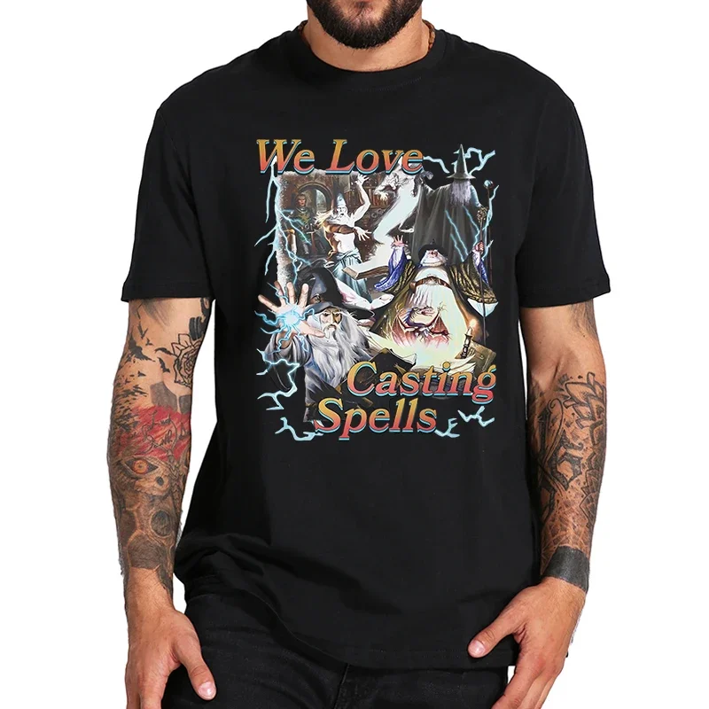 100% Cotton Unisex Summer Casual T Shirts We Love Casting Spells T-shirt 2024 Popular Music Trend Humor Tee Tops graphic