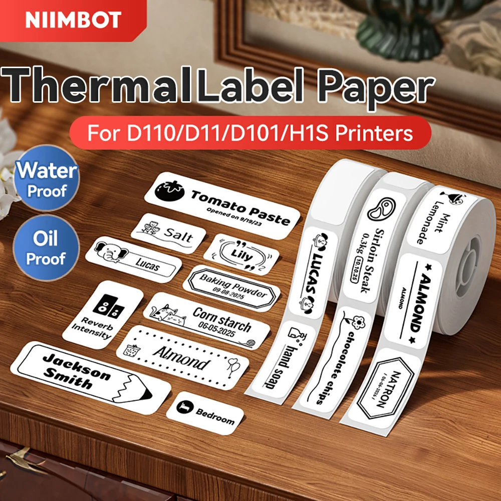 방수 라벨 용지 안티 오일 인쇄 라벨 가격 테이프 Niimbot D11 D110 D101 H1S 용 스크래치 방지 라벨 스티커