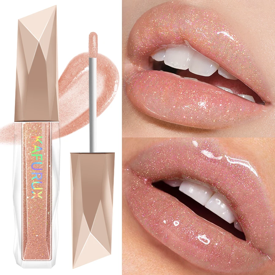 ملمع شفاه حلو لامع ومرآة ملمع شفاه خفيف ملمع شفاه شفاف ملمع شفاه مائي لامع أحمر شفاه سائل فتاة