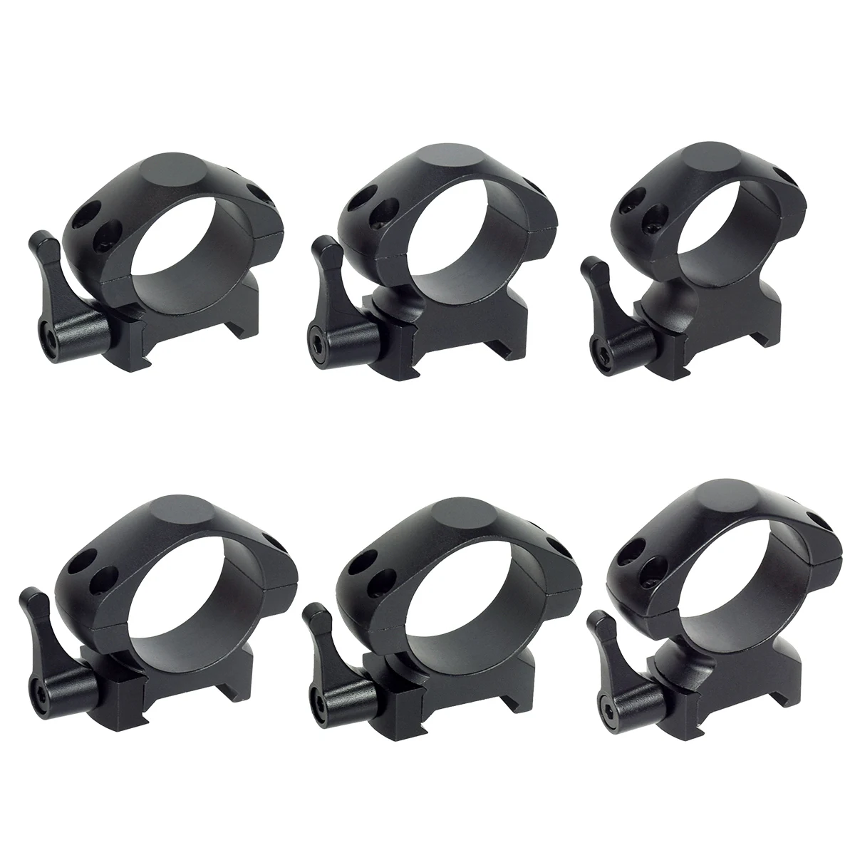 Tactical 25.4mm 30mm Steel Scope Rings Mount With Quick Release 20mm Rifle Rail Ring For Low Medium High Profile 2pcs