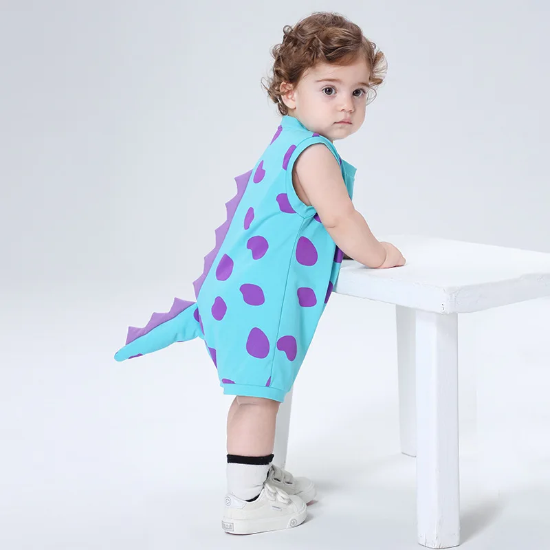 

Детский комбинезон с героями мультфильмов, одежда для девочек и мальчиков, комбинезоны без рукавов для младенцев, милый наряд в горошек для малышей, комбинезон, костюм для выступлений, боди