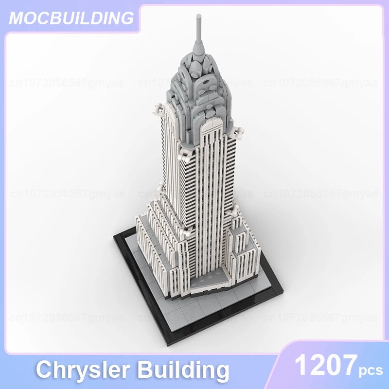 Chrysler Building 1:800 Scale Architecture Model MOC Blocks DIY Assemble Bricks Display Creative Display Xmas Toys Gifts 1207PCS