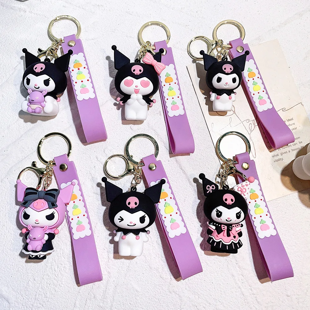 Cartoon Anime Kawaii My Melody Keychain Cute Cinnamoroll KT Cat Girly Heart Kuromi Bag Pendant Toy for Girls