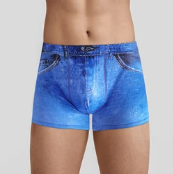 Mutandine di Jeans da uomo intimo stampa 3D Boxer Sexy Jeans pantaloncini Boxer moda uomo mutande da Cowboy Homme Ropa Interior Masculina