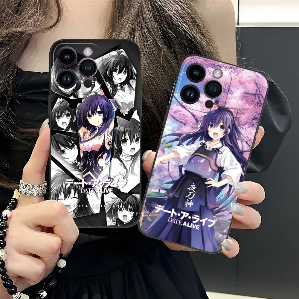 DAL Tohka Yatogami Mobile Cell Phone Case for iPhone 15 14 13 12 11 X XR XS 8 7 Pro Max Plus Mini Black Soft Phone Cover Shell