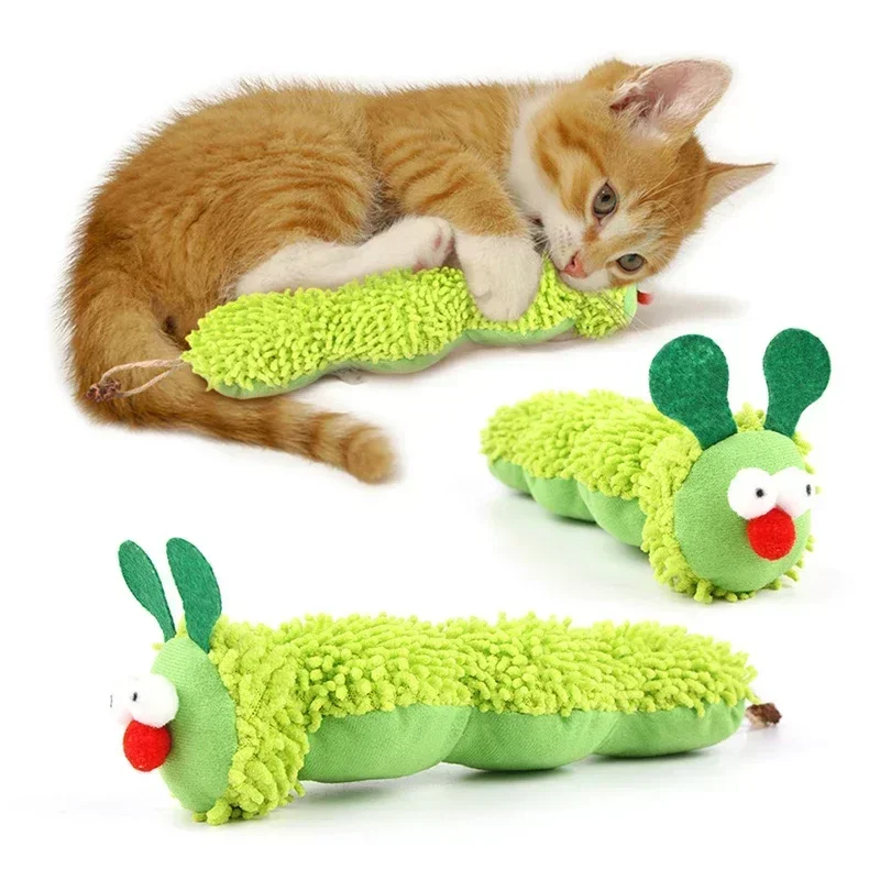 

Pet Cat Teaser Caterpillar Catnip Scratch Resistant Cat Toys Plush Interaction Clean Mouth Kitten Toy Pet Supplies Accessories